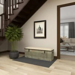 Wood Farmhouse Storage Bench Gray - Olivia & May 33 Wood Farmhouse Storage Bench Gray - Olivia & May -Ottomans Official Shop unnamed file 7725