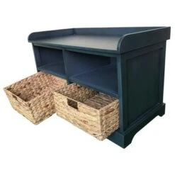 Hayden Storage Bench with 2 Baskets - Decor Therapy Antique Navy -Ottomans Official Shop unnamed file 7733