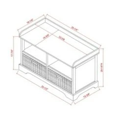 Hayden Storage Bench with 2 Baskets - Decor Therapy Antique Navy -Ottomans Official Shop unnamed file 7735