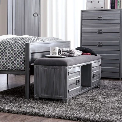 Zeddie Storage Benches Hand Brushed Silver - miBasics 5 Zeddie Storage Benches Hand Brushed Silver - miBasics – Image 3