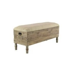 Olivia & May Carved Wood and Upholstered Storage Bench with Drawers Brown - Olivia & May -Ottomans Official Shop unnamed file 7797