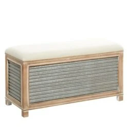 Olivia & May Set of 3 Farmhouse Storage Benches with Cushioned Seats Light Brown - Olivia & May -Ottomans Official Shop unnamed file 7806