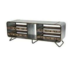 Olivia & May Industrial Storage Bench Gray - Olivia & May