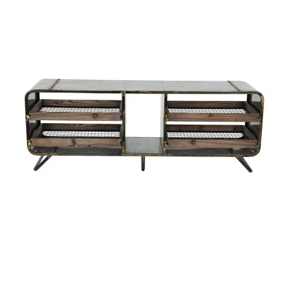 Olivia & May Industrial Storage Bench Gray - Olivia & May 9 Olivia & May Industrial Storage Bench Gray - Olivia & May – Image 7