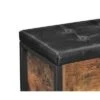 Button Tufted Leatherette Flip Top Storage Bench Black/Brown - Benzara