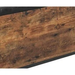 Button Tufted Leatherette Flip Top Storage Bench Black/Brown - Benzara -Ottomans Official Shop unnamed file 7833