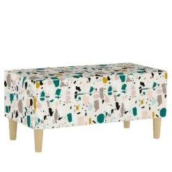Jaxson Storage Bench Terrazzo Emerald Ochre - Skyline Furniture
