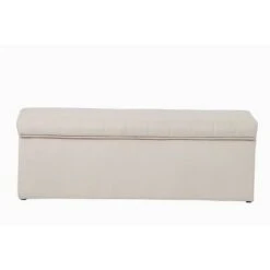 Cameron Lift Top Storage Bench Velvet Cream - ACEssentials