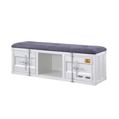 Cargo Storage Bench - Acme Furniture Gray Fabric/red 7 Cargo Storage Bench - Acme Furniture Gray Fabric/red – Image 5