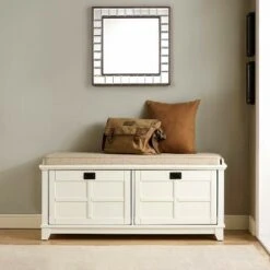 Adler Entryway Storage Bench - Crosley White -Ottomans Official Shop unnamed file 7991