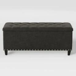Boston Tufted Fabric Storage Ottoman Dark Gray - CorLiving -Ottomans Official Shop unnamed file 8010