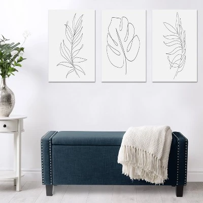 Boston Fabric Storage Ottoman Navy Blue - CorLiving 5 Boston Fabric Storage Ottoman Navy Blue - CorLiving – Image 3