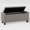 Boston Storage Fabric Ottoman Light Gray - CorLiving