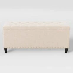 Boston Tufted Fabric Storage Ottoman Beige - CorLiving 14 Boston Tufted Fabric Storage Ottoman Beige - CorLiving -Ottomans Official Shop unnamed file 8051