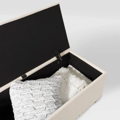 Boston Tufted Fabric Storage Ottoman Beige - CorLiving 9 Boston Tufted Fabric Storage Ottoman Beige - CorLiving – Image 7