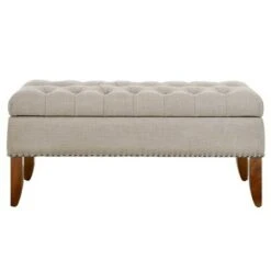 Hinged Top Button Tufted Storage Bed Bench Beige - HomeFare 10 Hinged Top Button Tufted Storage Bed Bench Beige - HomeFare -Ottomans Official Shop unnamed file 8068
