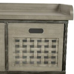 Wood Storage Bench with Basket Drawers Gray - Decor Therapy -Ottomans Official Shop unnamed file 8086