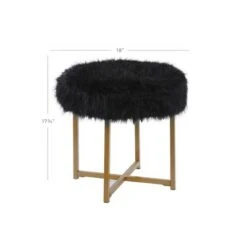 Faux Fur Stool - HomePop Pink