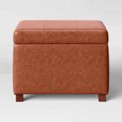 Essex Single Storage Ottoman - Threshold™ Chocolate Faux Leather -Ottomans Official Shop unnamed file 8113