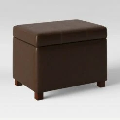 Essex Single Storage Ottoman - Threshold™ Chocolate Faux Leather -Ottomans Official Shop unnamed file 8114