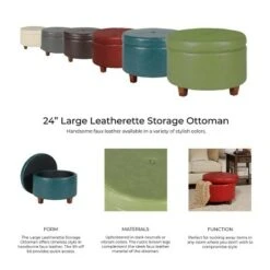 Large Round Storage Ottoman - HomePop Moss Green -Ottomans Official Shop unnamed file 8125