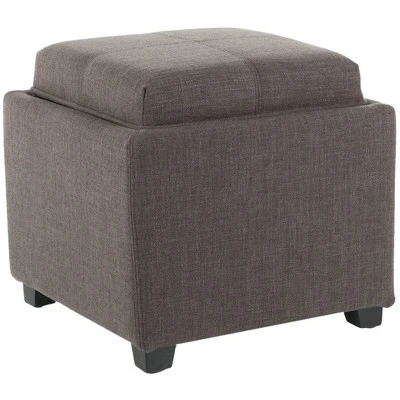 Harrison Tray Storage Ottoman - Safavieh Charcoal Gray 5 Harrison Tray Storage Ottoman - Safavieh Charcoal Gray – Image 3