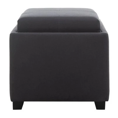 Harrison Tray Storage Ottoman - Safavieh Charcoal Gray 14 Harrison Tray Storage Ottoman - Safavieh Charcoal Gray – Image 12