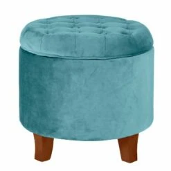 Large Round Tufted Storage Ottoman - HomePop Burgundy -Ottomans Official Shop unnamed file 8191