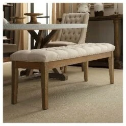 Beechhurst Button Tufted Bench Wood - Inspire Q Wood/smoke -Ottomans Official Shop unnamed file 820