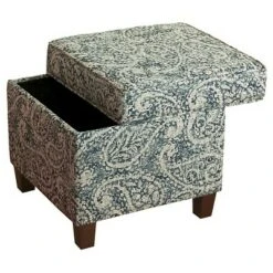 Cole Classics Square Storage Ottoman with Lift Off Top - HomePop Linen