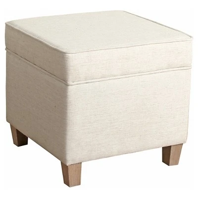 Cole Classics Square Storage Ottoman with Lift Off Top - HomePop Linen 7 Cole Classics Square Storage Ottoman with Lift Off Top - HomePop Linen – Image 5