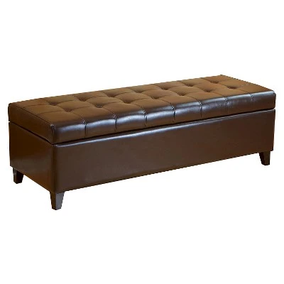 Mission Storage Ottoman - Christopher Knight Home Brown 7 Mission Storage Ottoman - Christopher Knight Home Brown – Image 5