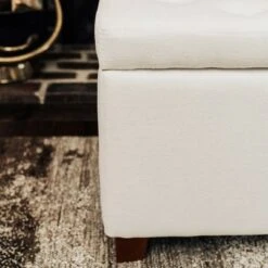 24" Tufted Storage Ottoman and Hinged Lid - WOVENBYRD Light Brown -Ottomans Official Shop unnamed file 8242