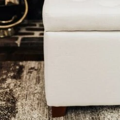 24" Tufted Storage Ottoman and Hinged Lid - WOVENBYRD Light Brown -Ottomans Official Shop unnamed file 8243