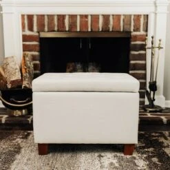 24" Tufted Storage Ottoman and Hinged Lid - WOVENBYRD Light Brown -Ottomans Official Shop unnamed file 8245