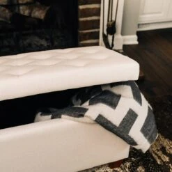 24" Tufted Storage Ottoman and Hinged Lid - WOVENBYRD Light Brown -Ottomans Official Shop unnamed file 8249