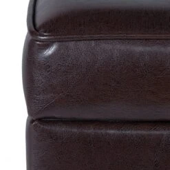 Square Tufted Faux Leather Storage Ottoman - HomePop Brown -Ottomans Official Shop unnamed file 8257