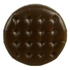 Large Tufted Round Storage Ottoman - HomePop Dark Gray -Ottomans Official Shop unnamed file 8309