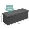 Costway Fabric Folding Storage Ottoman Storage Chest W/Divider Bed End Bench Light GreyDrak GreyNavy -Ottomans Official Shop unnamed file 8341