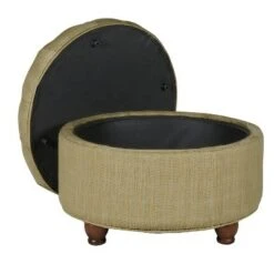 Tweed Tufted Storage Ottoman Tan/Cream - HomePop -Ottomans Official Shop unnamed file 8354