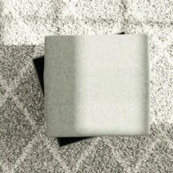 Foldable Square Storage Ottoman with Channel Tufting - Brookside Home Brown Faux Leather -Ottomans Official Shop unnamed file 8362