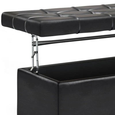 Elliot Lift Top Rectangular Storage Ottoman Midnight Black - WyndenHall 4 Elliot Lift Top Rectangular Storage Ottoman Midnight Black - WyndenHall – Image 2