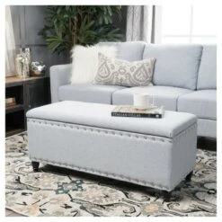 Tatiana Storage Ottoman - Christopher Knight Home Light Gray -Ottomans Official Shop unnamed file 8389
