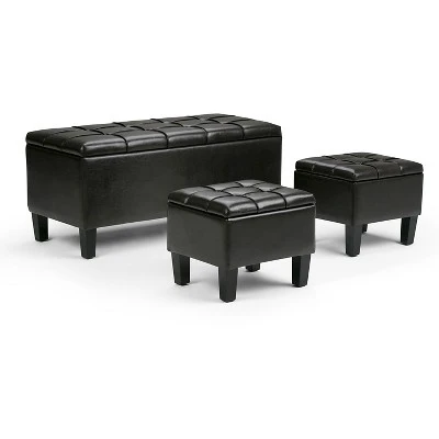 3pc 44" Lancaster Storage Ottoman - Wyndenhall Linen Look Fabric Slate Gray 13 3pc 44" Lancaster Storage Ottoman - Wyndenhall Linen Look Fabric Slate Gray – Image 11