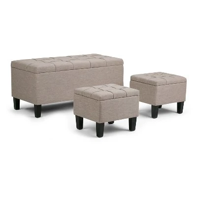 3pc 44" Lancaster Storage Ottoman - Wyndenhall Linen Look Fabric Slate Gray 14 3pc 44" Lancaster Storage Ottoman - Wyndenhall Linen Look Fabric Slate Gray – Image 12