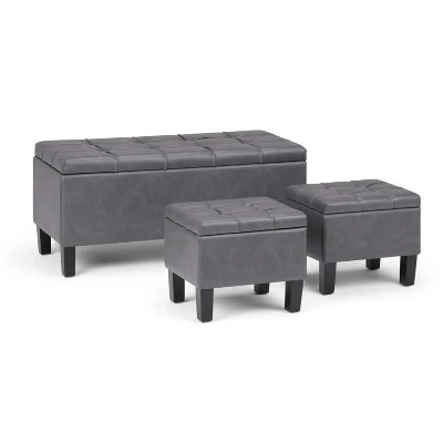 3pc 44" Lancaster Storage Ottoman - Wyndenhall Linen Look Fabric Slate Gray 15 3pc 44" Lancaster Storage Ottoman - Wyndenhall Linen Look Fabric Slate Gray – Image 13