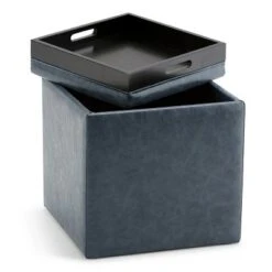 17" Townsend Cube Storage Ottoman with Tray - WyndenHall Distressed Slate Gray 19 17" Townsend Cube Storage Ottoman with Tray - WyndenHall Distressed Slate Gray -Ottomans Official Shop unnamed file 8451