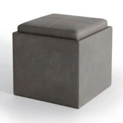 17" Townsend Cube Storage Ottoman with Tray - WyndenHall Distressed Slate Gray 23 17" Townsend Cube Storage Ottoman with Tray - WyndenHall Distressed Slate Gray -Ottomans Official Shop unnamed file 8455