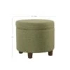 Round Storage Ottoman - Homepop Teal