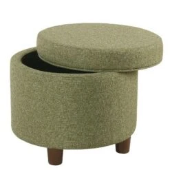 Round Storage Ottoman - Homepop Teal -Ottomans Official Shop unnamed file 8473